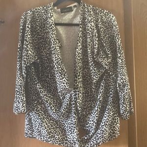Button up Animal Print Top / Cover Up   XL
